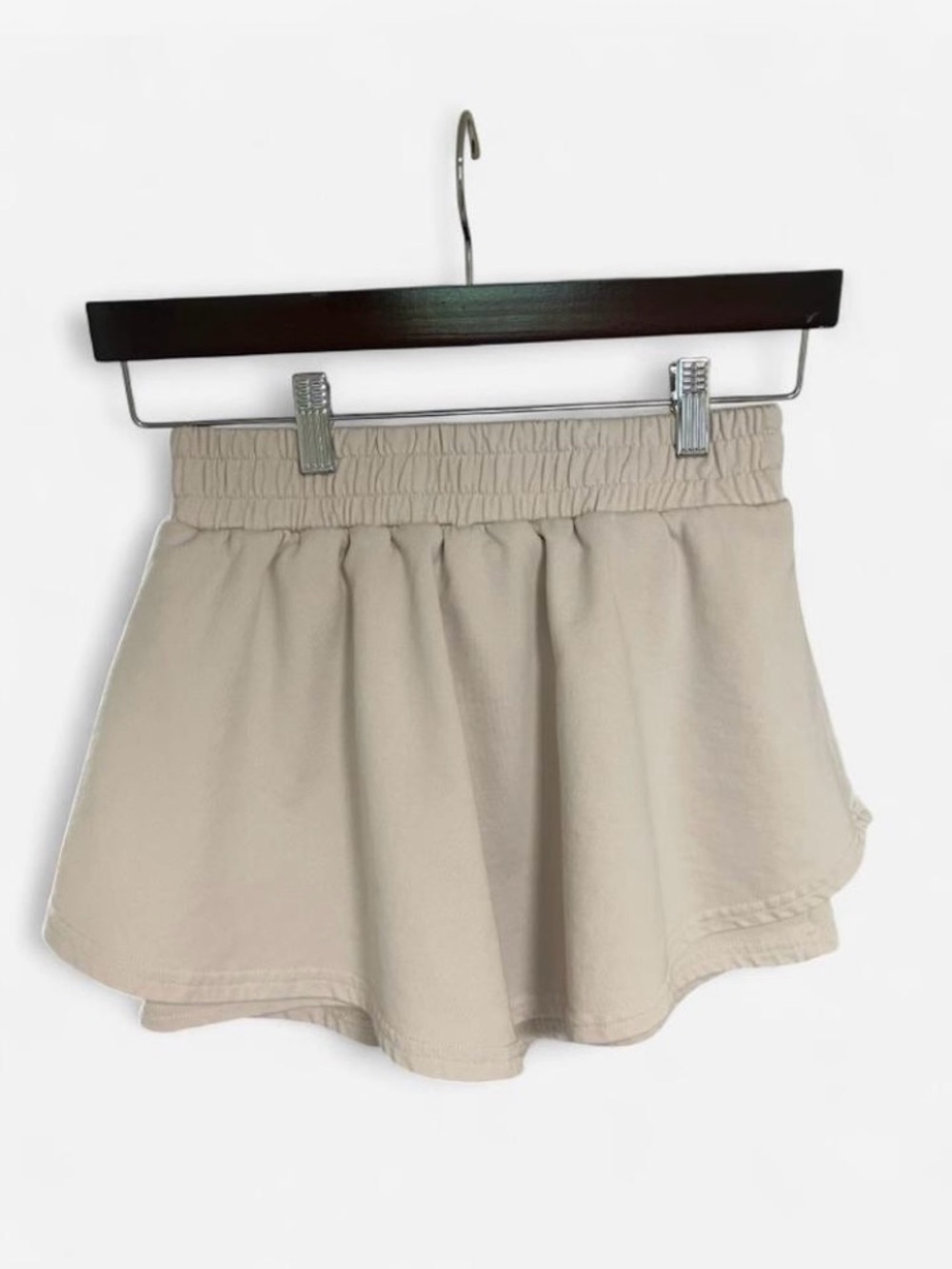 Klesis Cream Ruffle Skort Elastic-Waist Flowy Tennis-inspired Women's Size L